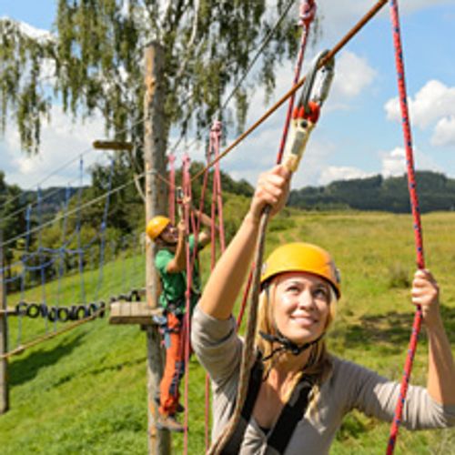 Klettern im Hochseilgarten